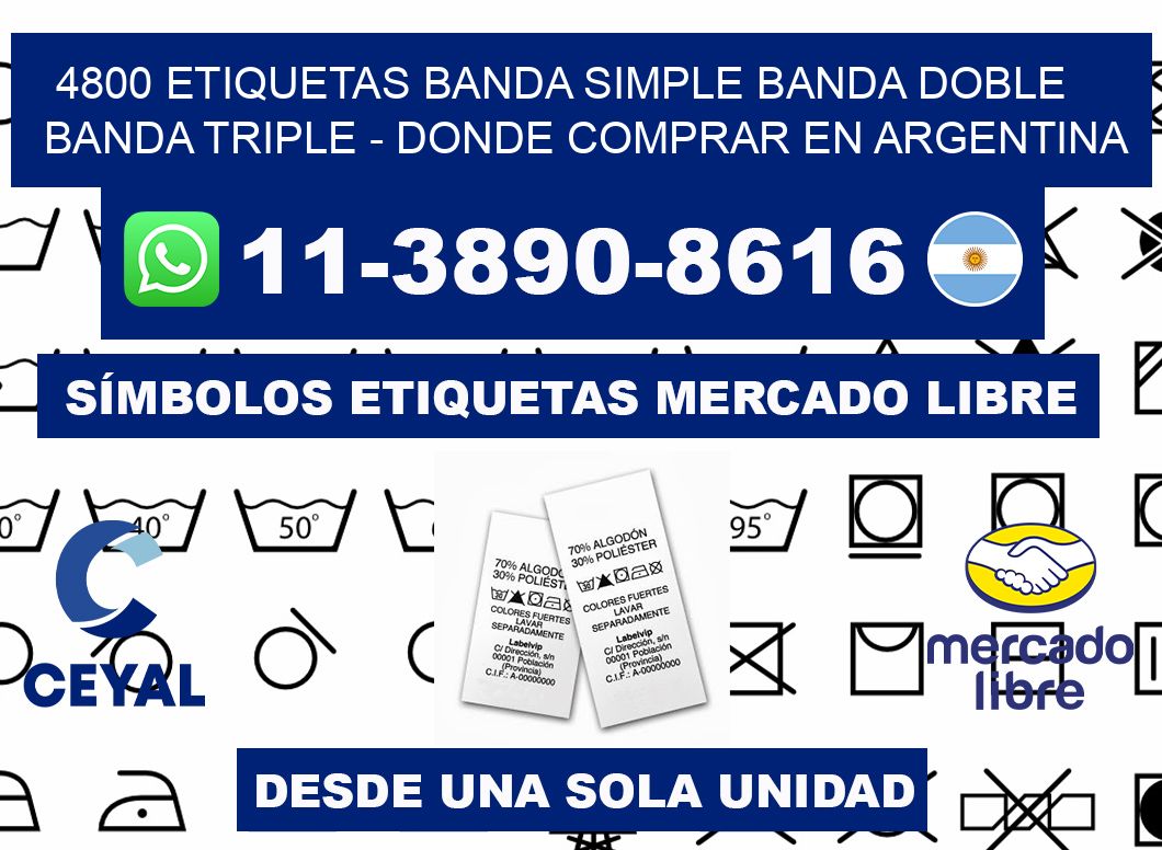 4800 etiquetas banda simple banda doble banda triple - Donde Comprar en Argentina