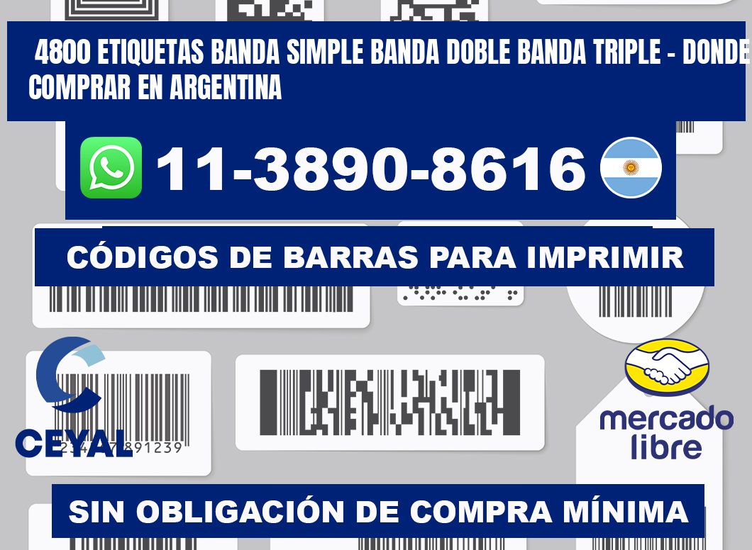 4800 etiquetas banda simple banda doble banda triple - Donde Comprar en Argentina