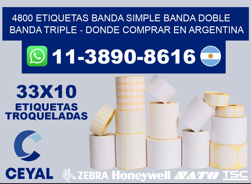 4800 etiquetas banda simple banda doble banda triple - Donde Comprar en Argentina