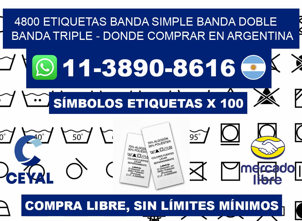 4800 etiquetas banda simple banda doble banda triple - Donde Comprar en Argentina