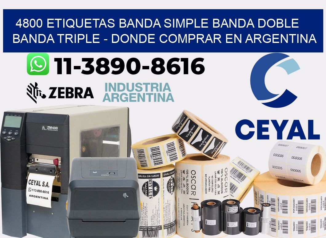 4800 etiquetas banda simple banda doble banda triple - Donde Comprar en Argentina