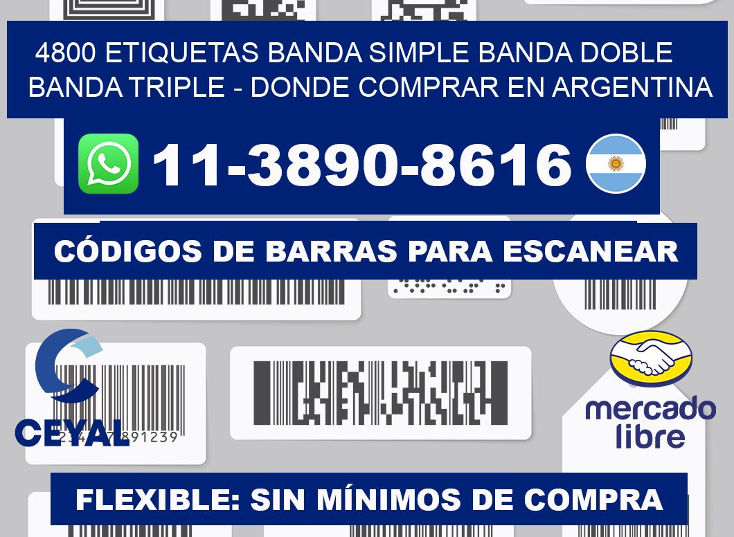 4800 etiquetas banda simple banda doble banda triple - Donde Comprar en Argentina