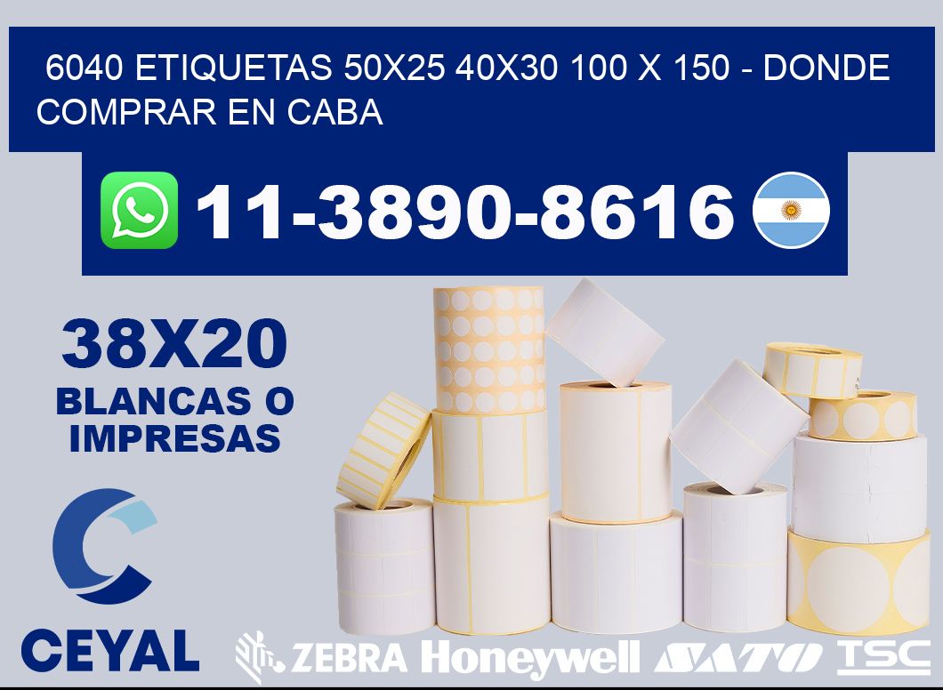 6040 etiquetas 50x25 40x30 100 x 150 - Donde Comprar en Caba
