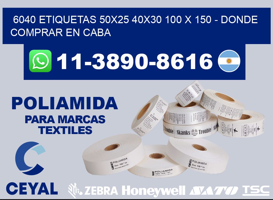 6040 etiquetas 50x25 40x30 100 x 150 - Donde Comprar en Caba