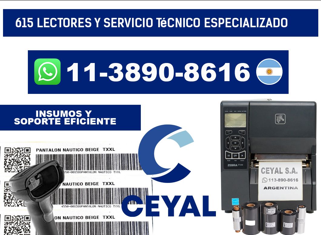615 Lectores y Servicio Técnico Especializado