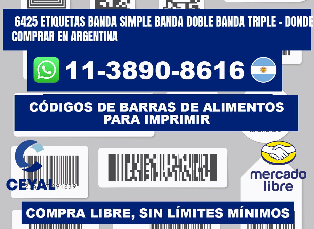 6425 etiquetas banda simple banda doble banda triple - Donde Comprar en Argentina