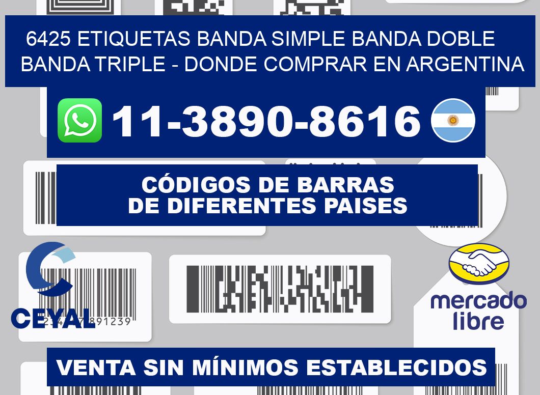 6425 etiquetas banda simple banda doble banda triple - Donde Comprar en Argentina