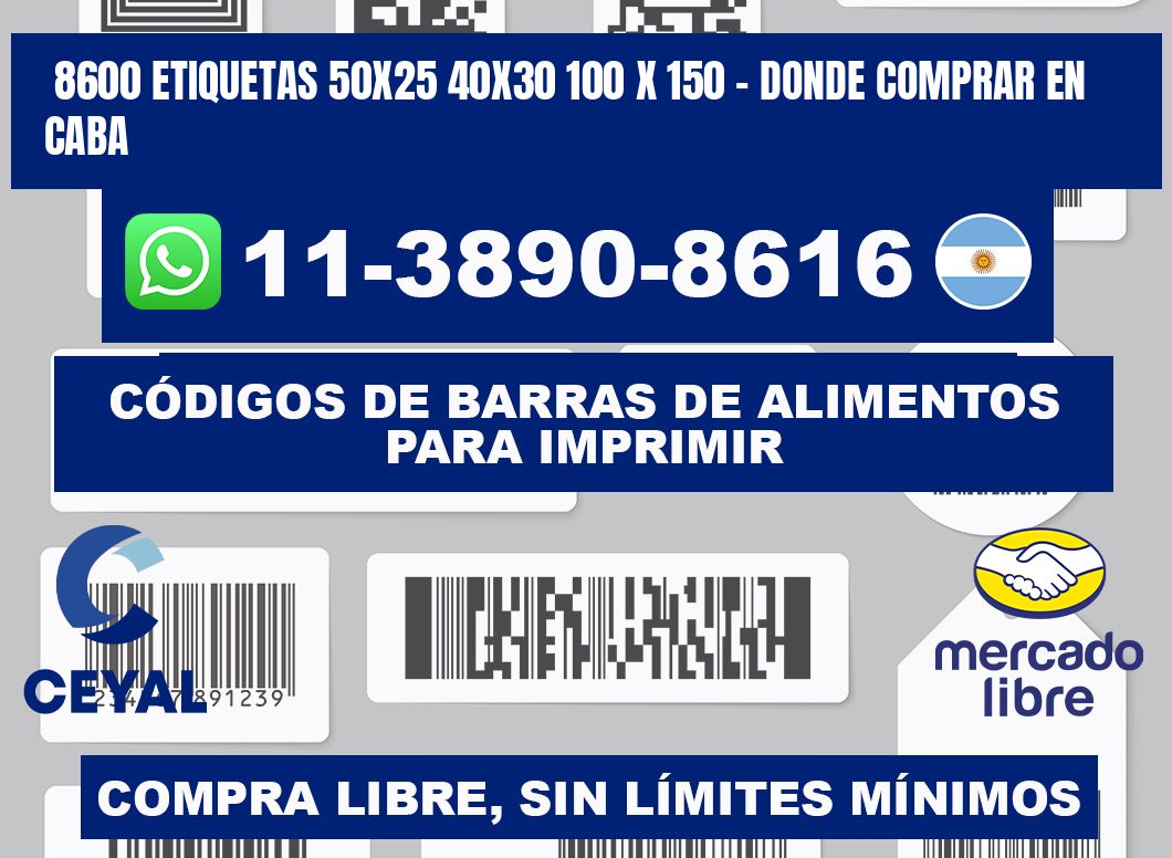 8600 etiquetas 50x25 40x30 100 x 150 - Donde Comprar en Caba