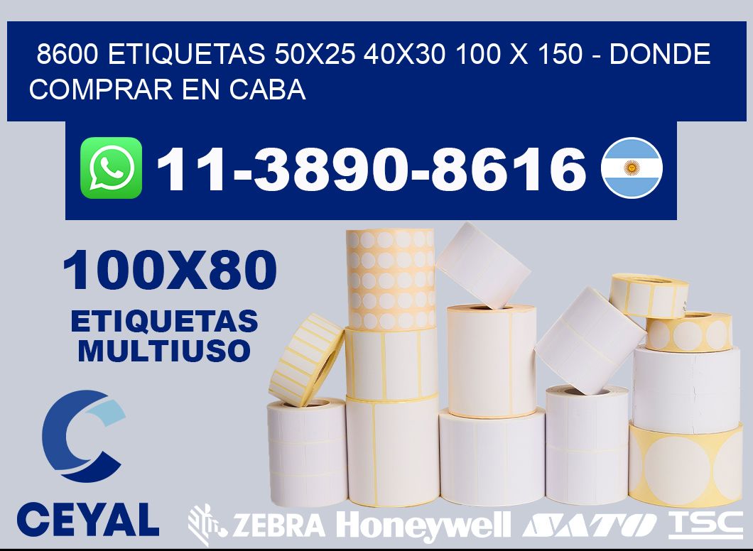 8600 etiquetas 50x25 40x30 100 x 150 - Donde Comprar en Caba