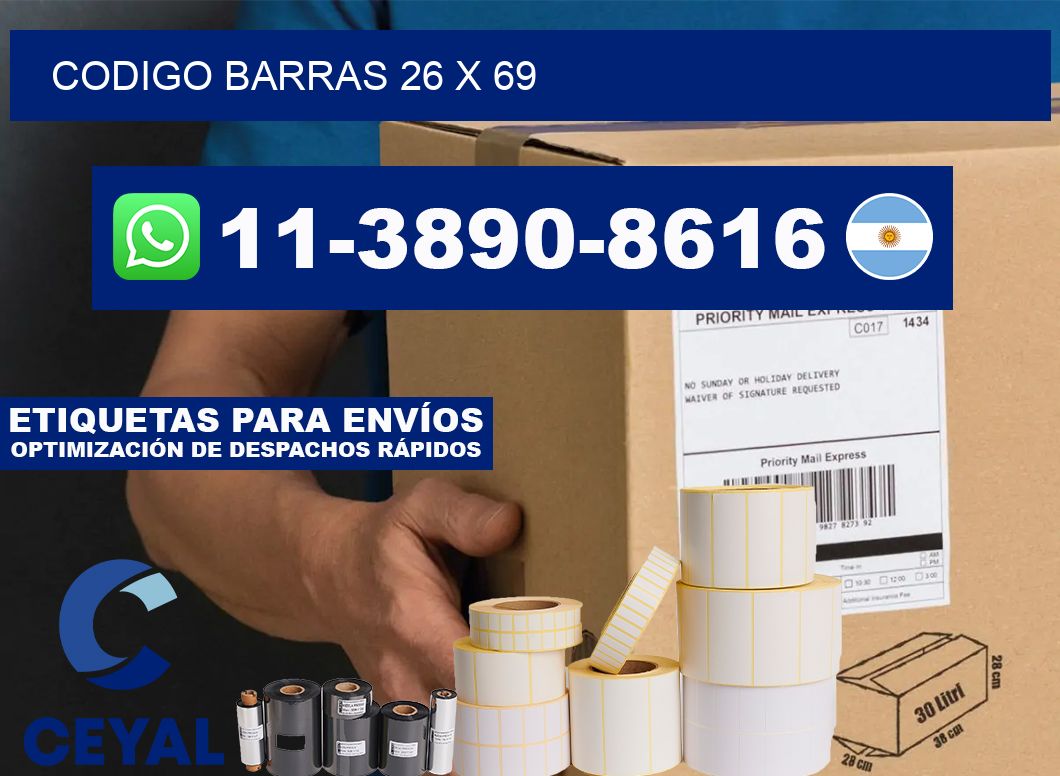Codigo barras 26 x 69