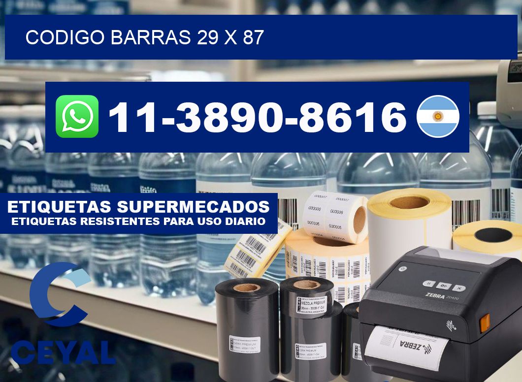 Codigo barras 29 x 87