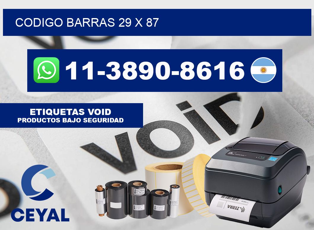 Codigo barras 29 x 87
