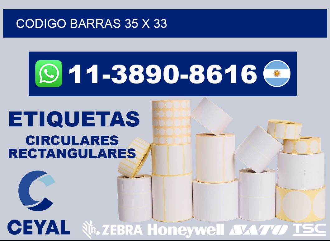 Codigo barras 35 x 33