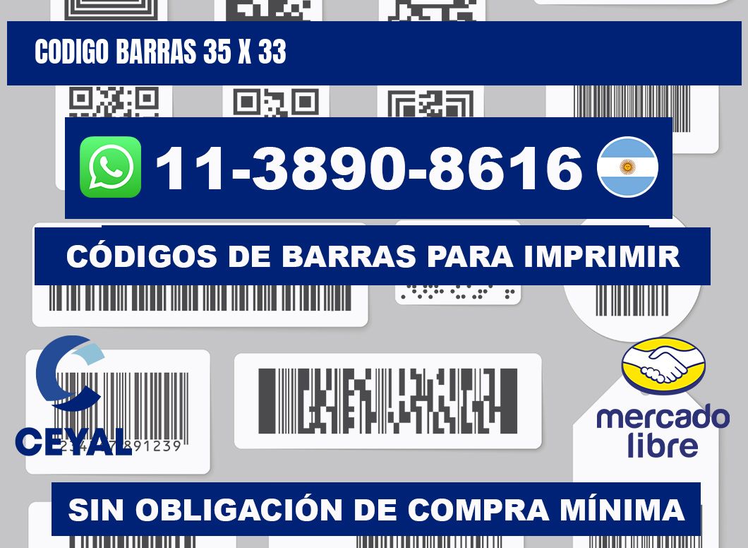 Codigo barras 35 x 33