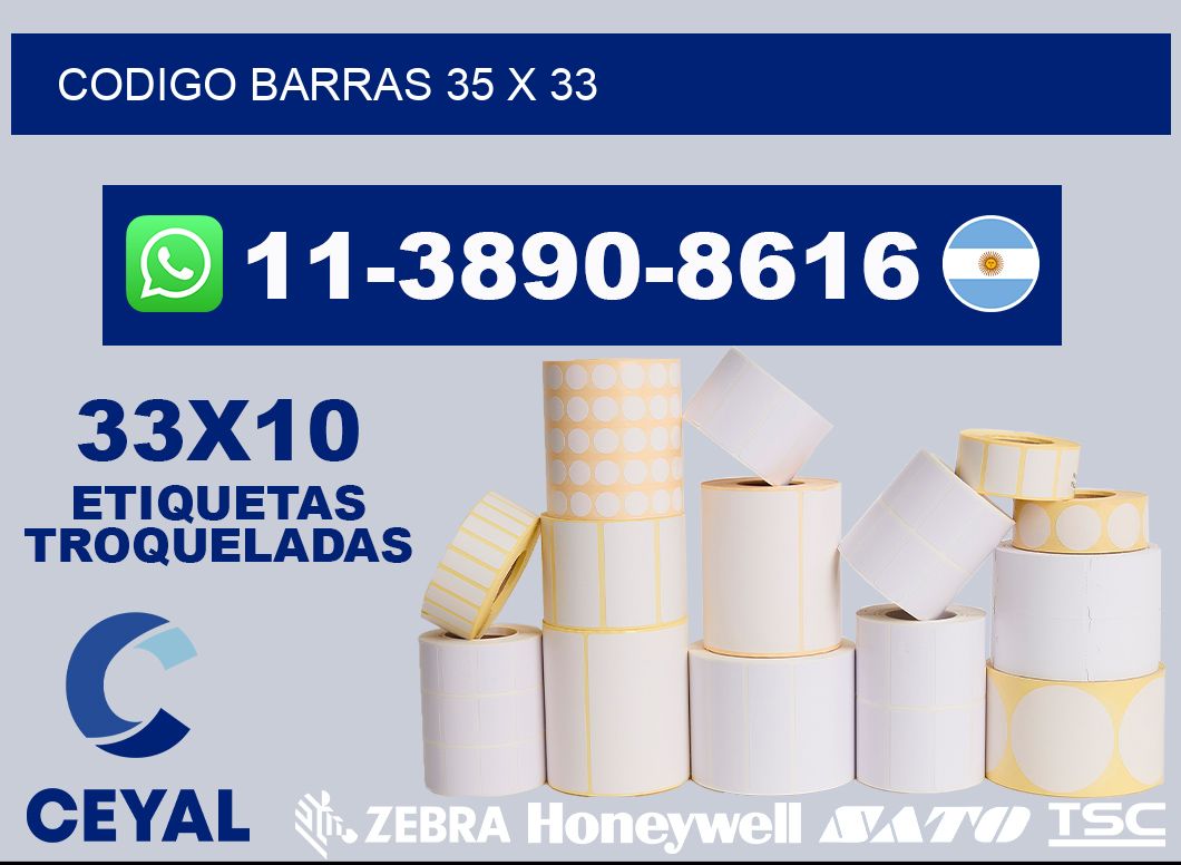 Codigo barras 35 x 33