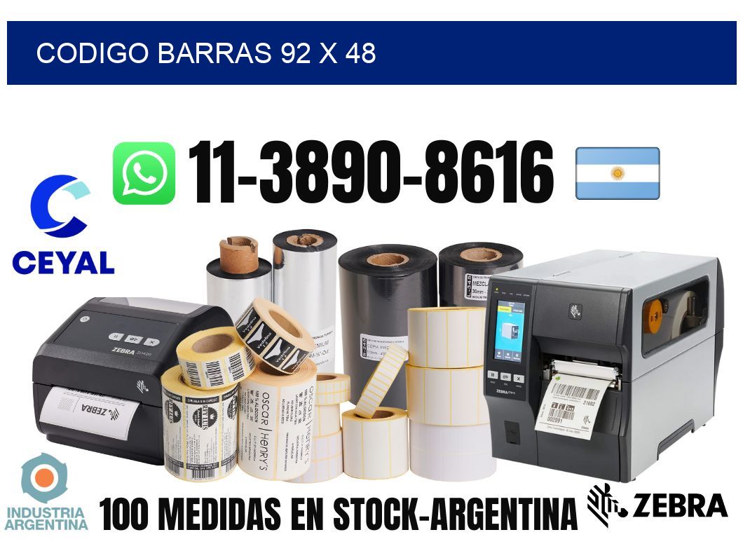Codigo barras 92 x 48