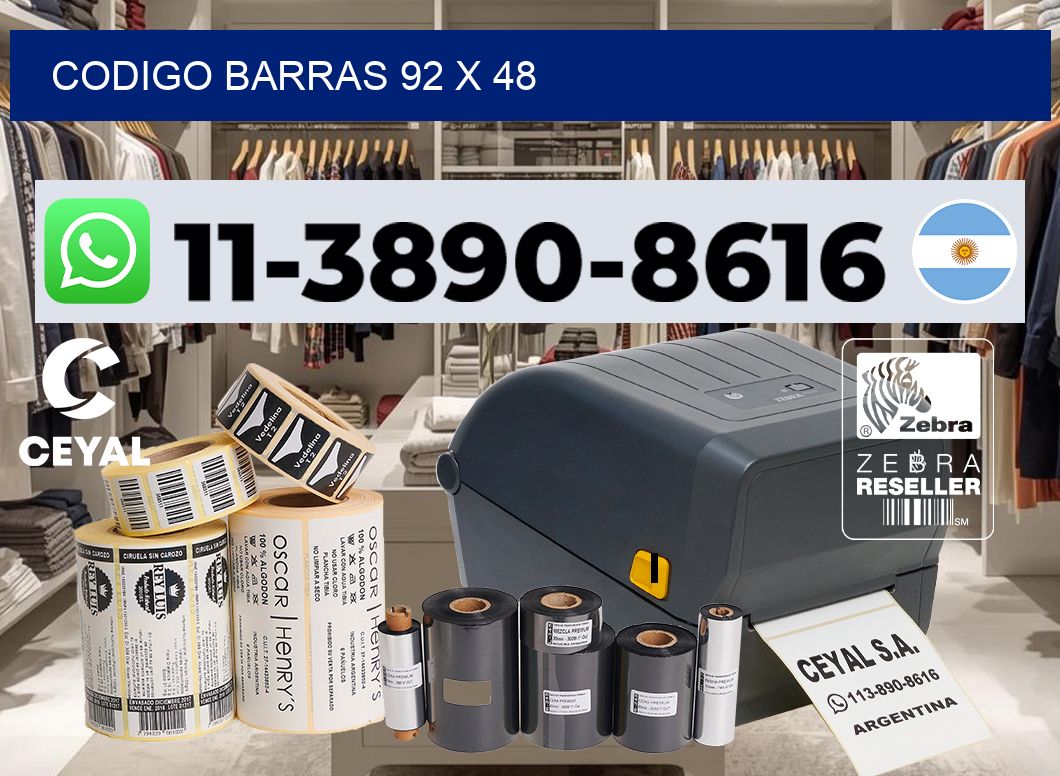 Codigo barras 92 x 48