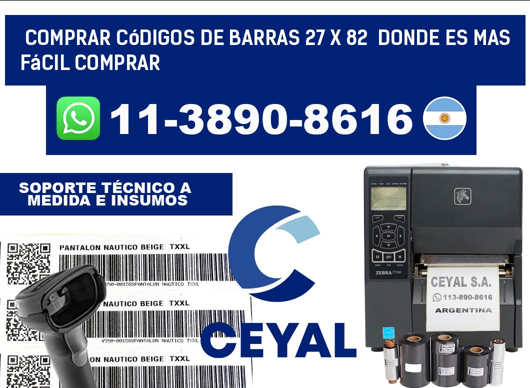Comprar códigos de barras 27 x 82  Donde es mas fácil comprar