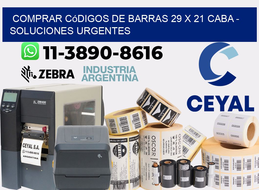 Comprar códigos de barras 29 x 21 CABA - soluciones urgentes