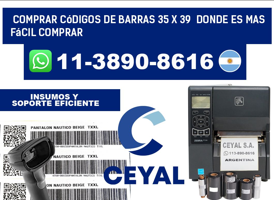 Comprar códigos de barras 35 x 39  Donde es mas fácil comprar
