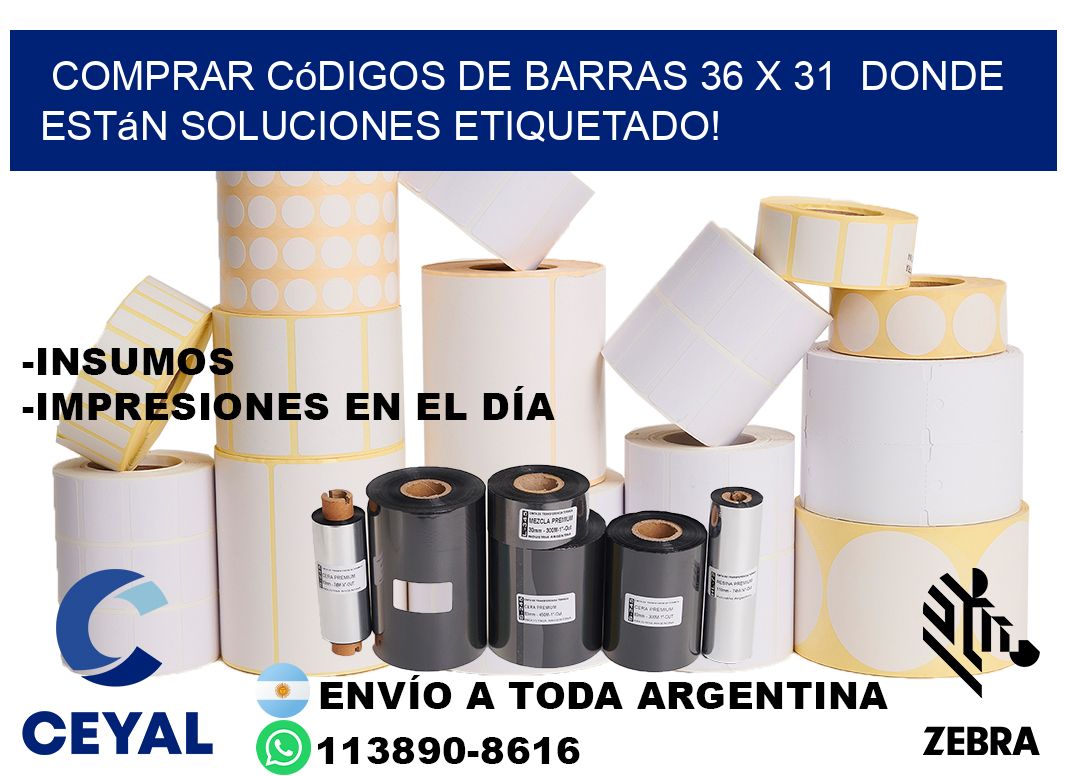 Comprar códigos de barras 36 x 31  donde están soluciones etiquetado!