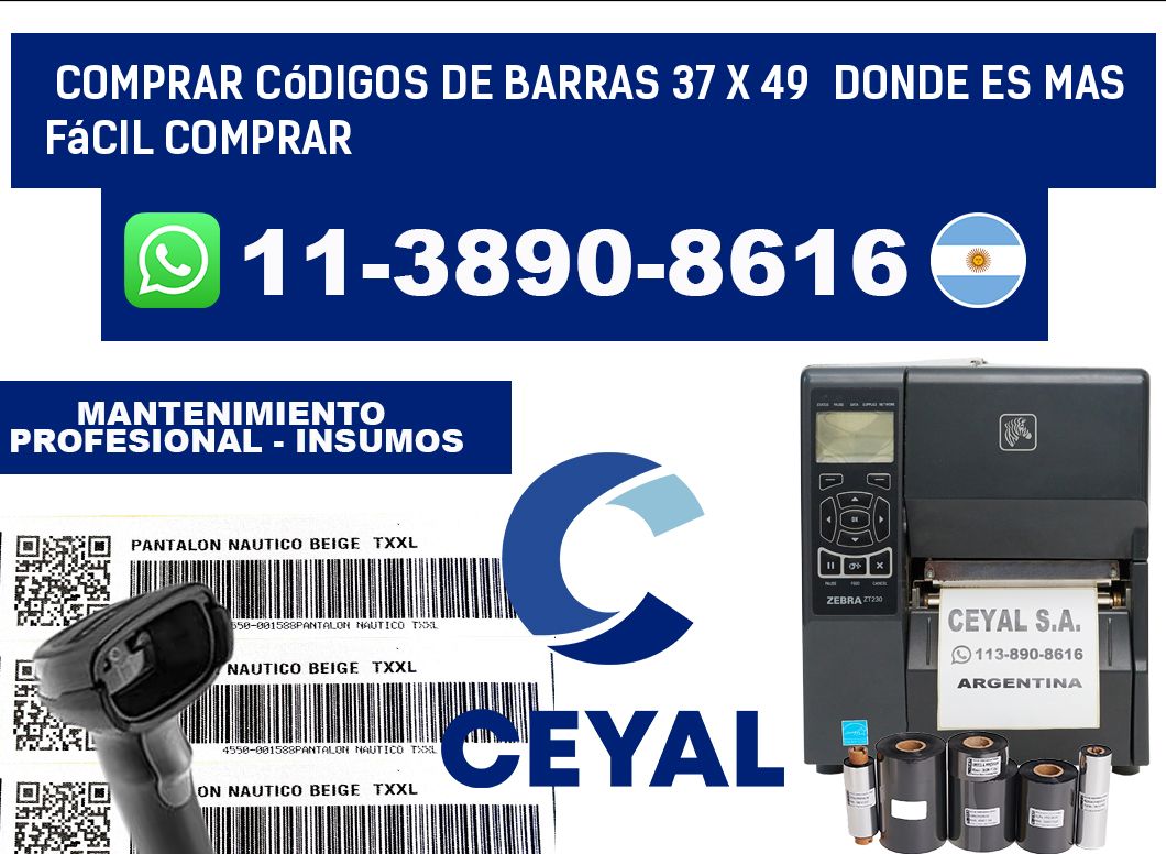 Comprar códigos de barras 37 x 49  Donde es mas fácil comprar