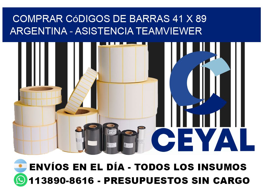 Comprar códigos de barras 41 x 89 argentina - asistencia teamviewer