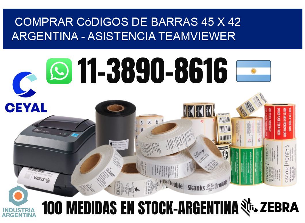 Comprar códigos de barras 45 x 42 argentina - asistencia teamviewer