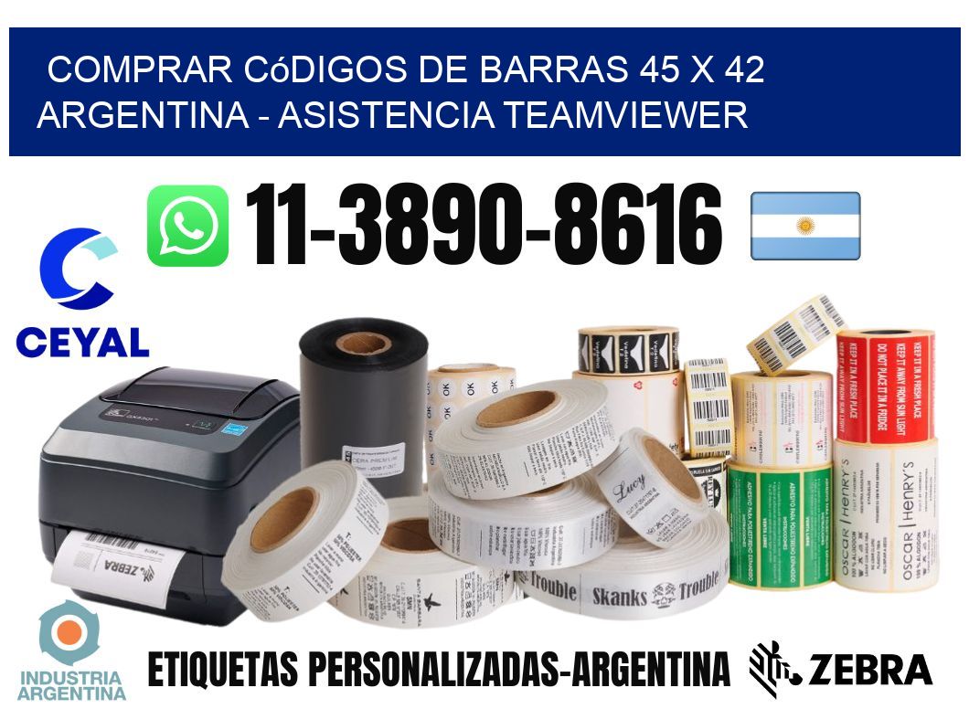 Comprar códigos de barras 45 x 42 argentina - asistencia teamviewer