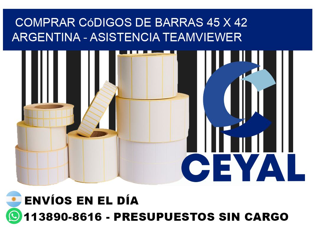 Comprar códigos de barras 45 x 42 argentina - asistencia teamviewer