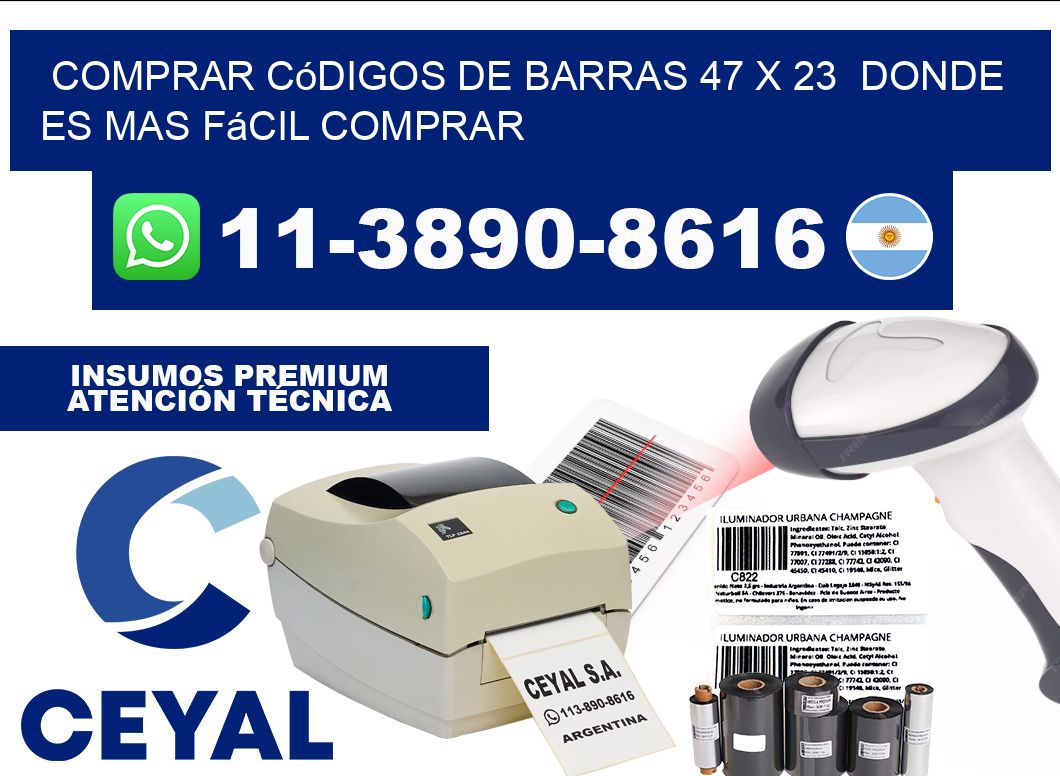 Comprar códigos de barras 47 x 23  Donde es mas fácil comprar