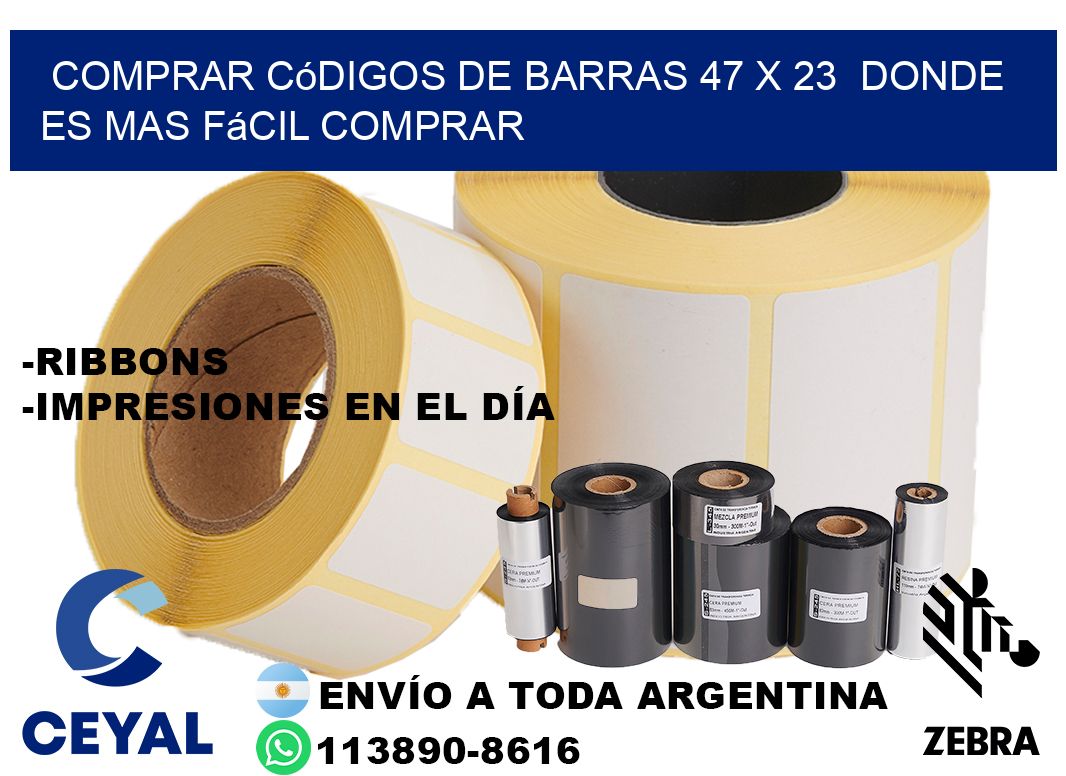 Comprar códigos de barras 47 x 23  Donde es mas fácil comprar