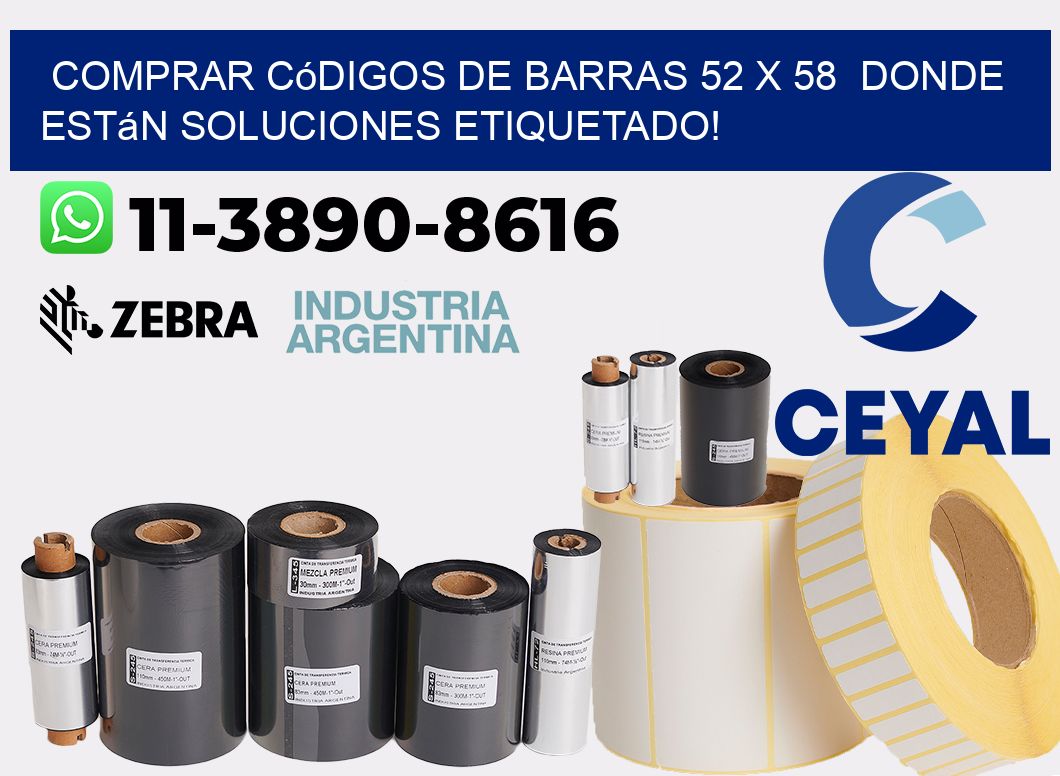 Comprar códigos de barras 52 x 58 donde están soluciones etiquetado!