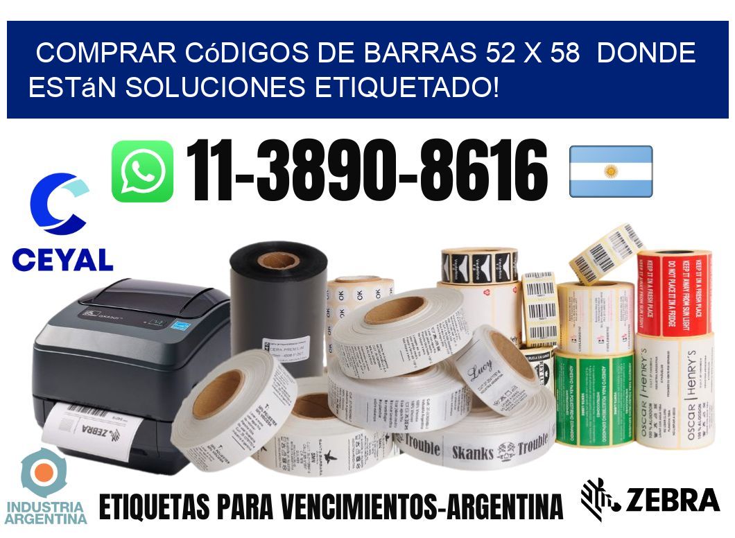 Comprar códigos de barras 52 x 58 donde están soluciones etiquetado!