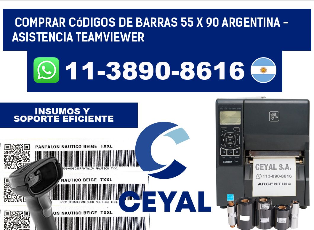 Comprar códigos de barras 55 x 90 argentina - asistencia teamviewer