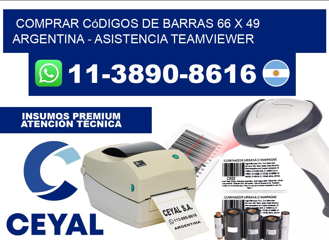 Comprar códigos de barras 66 x 49 argentina - asistencia teamviewer