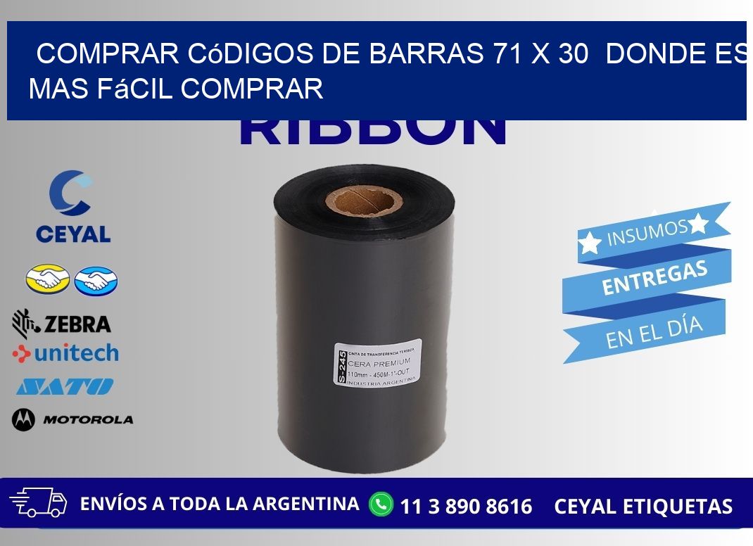 Comprar códigos de barras 71 x 30  Donde es mas fácil comprar