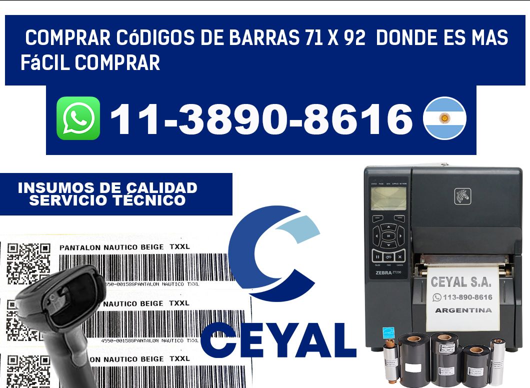 Comprar códigos de barras 71 x 92 Donde es mas fácil comprar