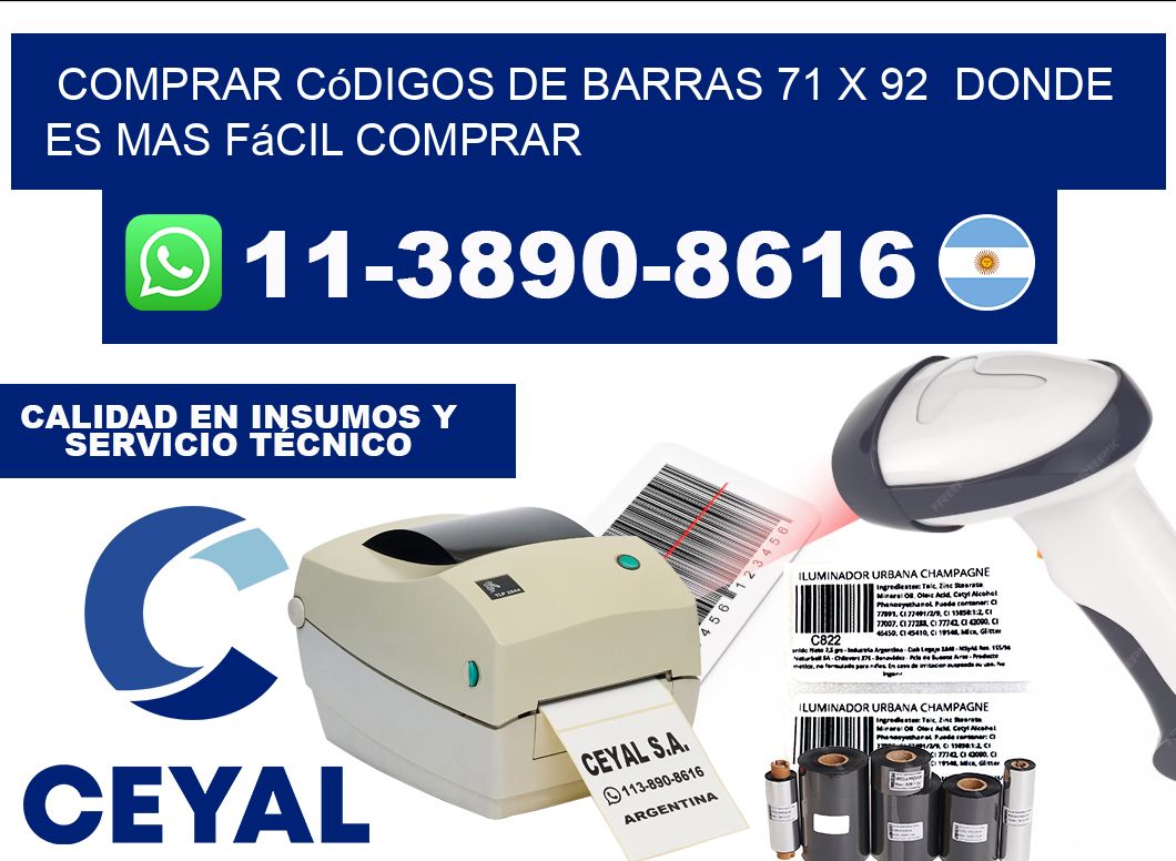 Comprar códigos de barras 71 x 92 Donde es mas fácil comprar
