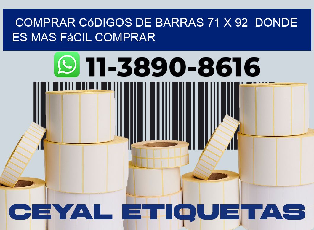 Comprar códigos de barras 71 x 92 Donde es mas fácil comprar