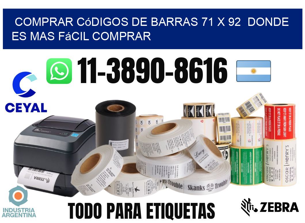 Comprar códigos de barras 71 x 92 Donde es mas fácil comprar