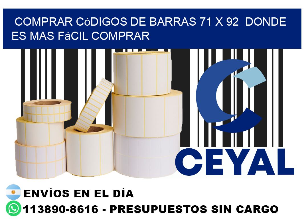Comprar códigos de barras 71 x 92 Donde es mas fácil comprar