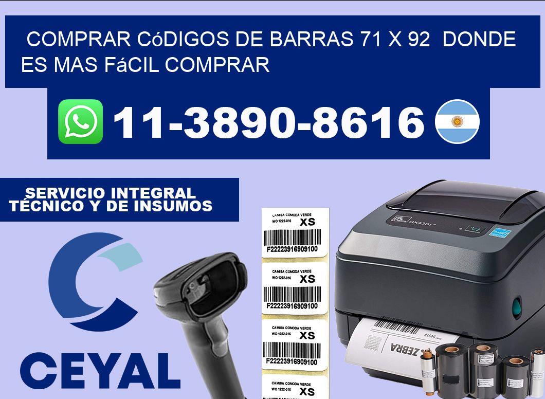 Comprar códigos de barras 71 x 92  Donde es mas fácil comprar