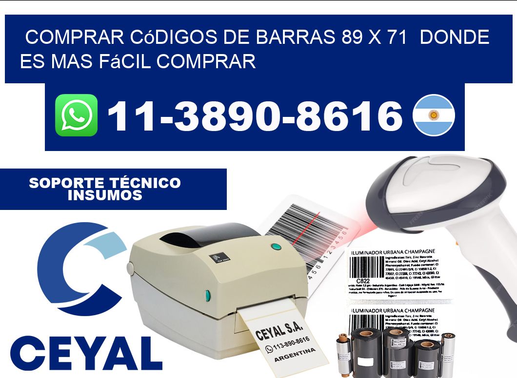 Comprar códigos de barras 89 x 71  Donde es mas fácil comprar
