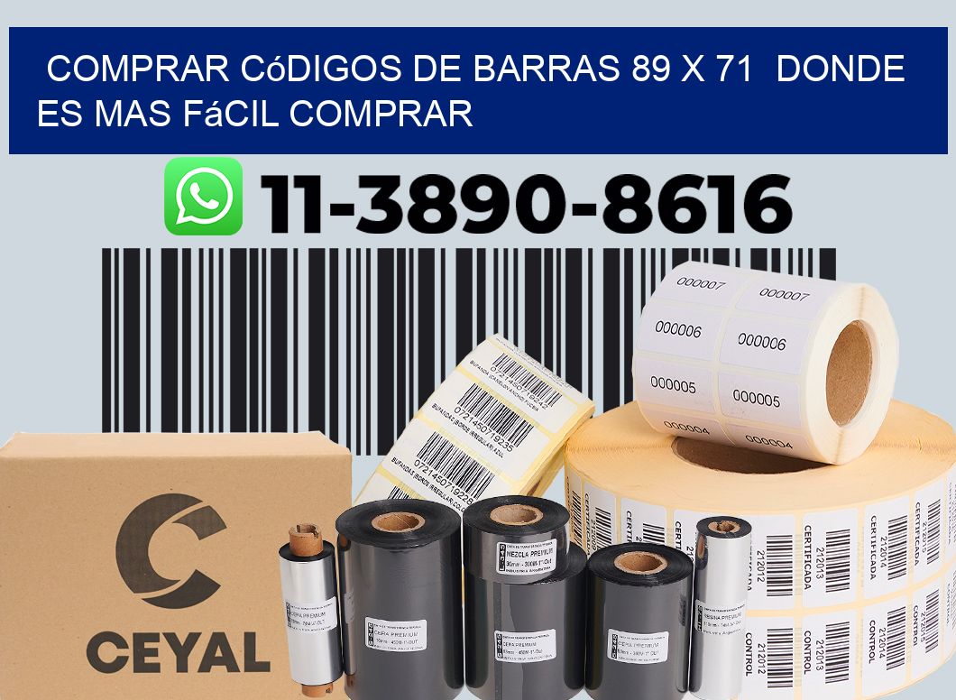 Comprar códigos de barras 89 x 71  Donde es mas fácil comprar