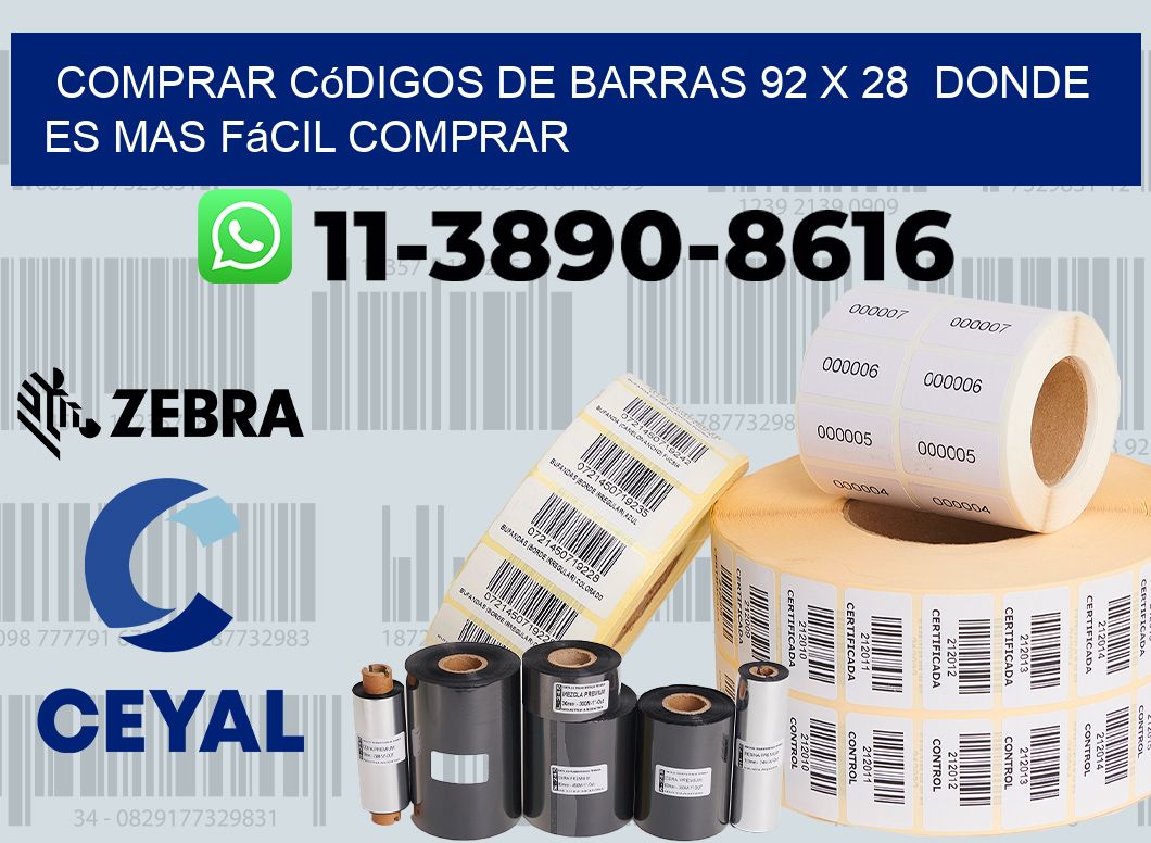 Comprar códigos de barras 92 x 28  Donde es mas fácil comprar