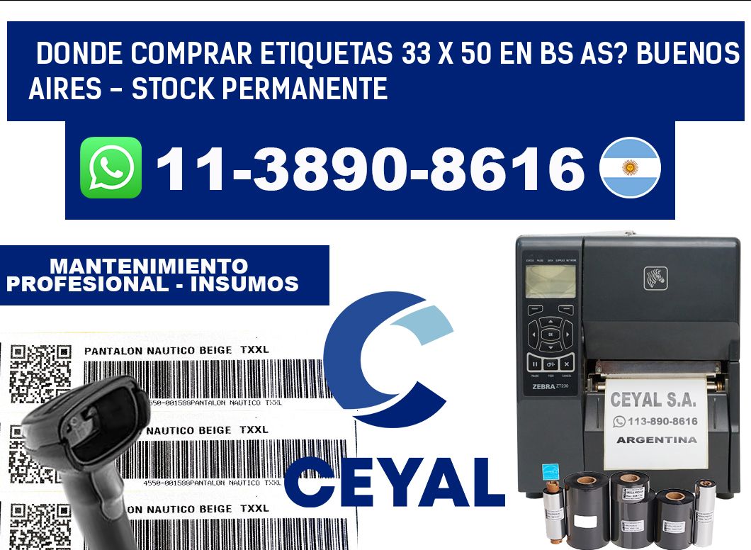 Donde Comprar etiquetas 33 x 50 en BS AS? Buenos Aires - Stock permanente