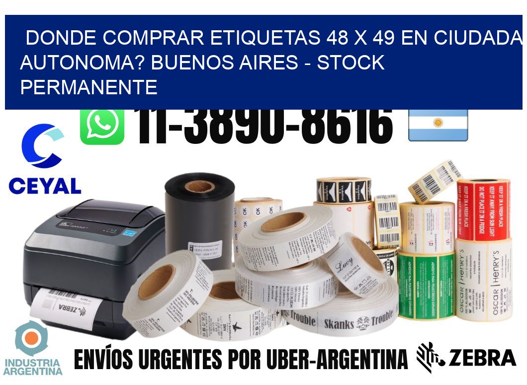 Donde Comprar etiquetas 48 x 49 en CIUDADA AUTONOMA? Buenos Aires - Stock permanente