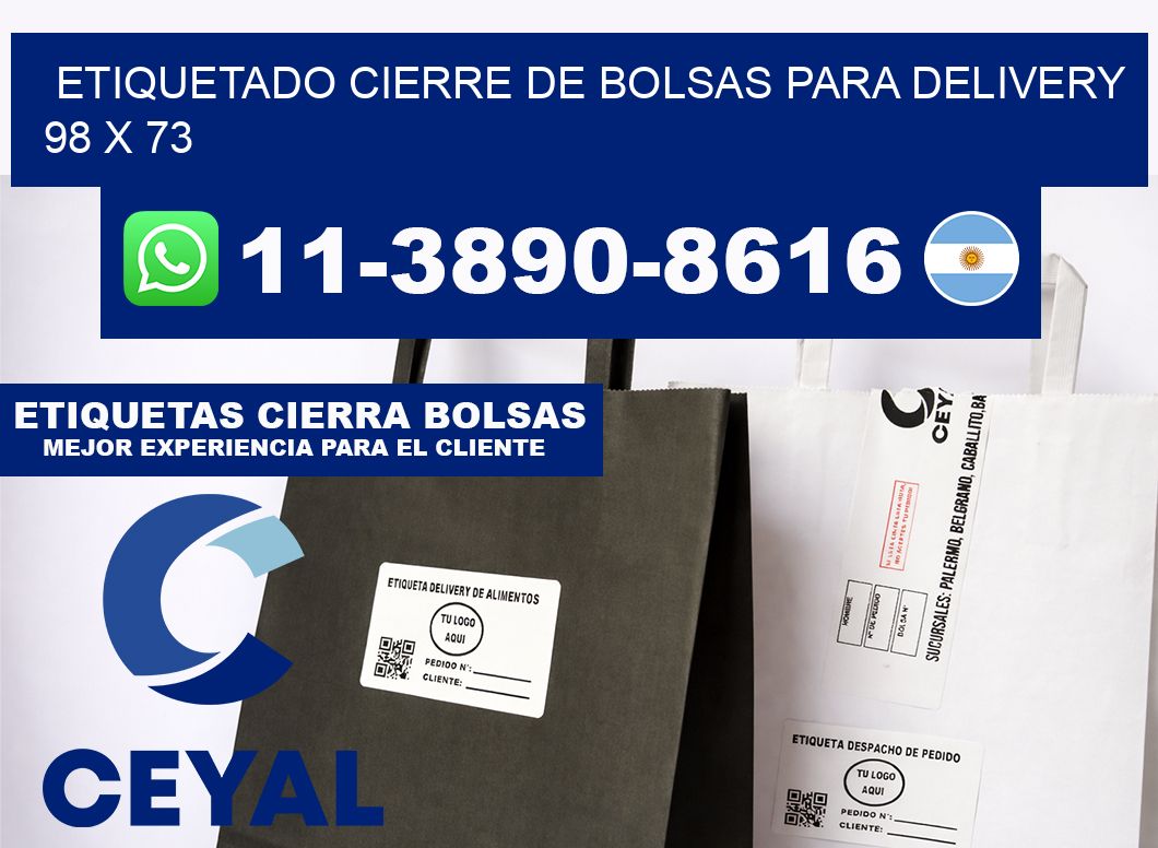 ETIQUETADO CIERRE DE BOLSAS PARA DELIVERY 98 x 73