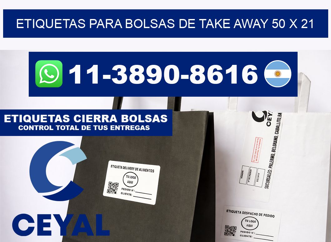 ETIQUETAS PARA BOLSAS DE TAKE AWAY 50 x 21